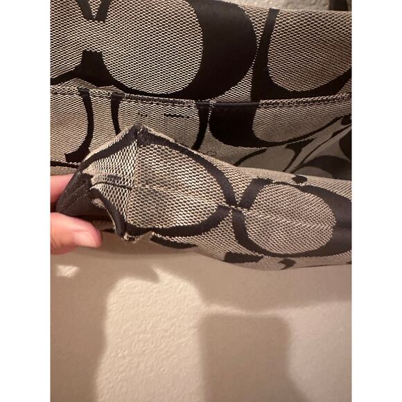 Coach Signature Stripe File Crossbody Zip Shoulder Bag F19220 Black Vintage Y2K - Picture 11 of 11